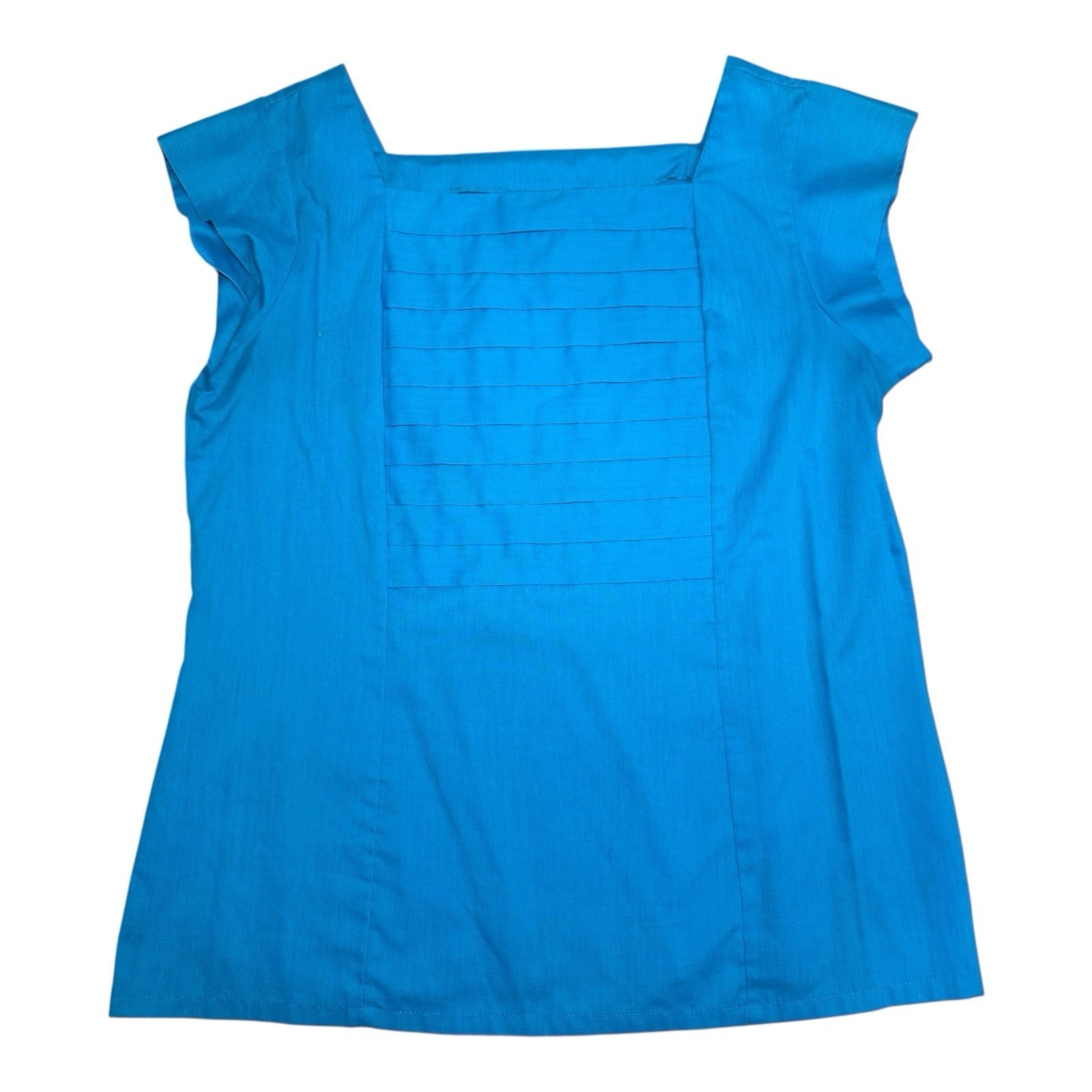 Vtg Bryn Mawr Div Of Bobbie Brooks Short Sleeve Apron Top Size 12 Blue